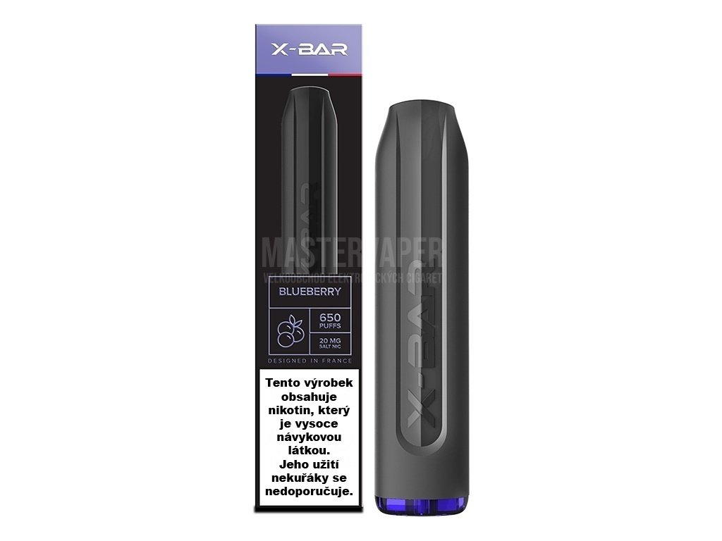 Jednorázová cigareta J-Well X BAR - 20mg - Blueberry (Borůvka)