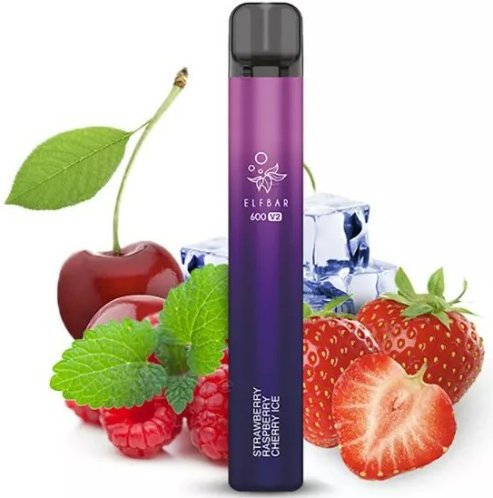 Elektronická cigareta Elf Bar 600 V2 Strawberry Raspberry Cherry Ice 20mg