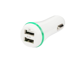 Autoadapter 2x USB bílá podsvícený