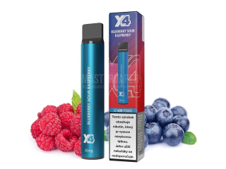 Jednorázová cigareta X4 Bar - 20mg - Blueberry Sour Raspberry