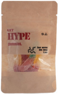 GET HYPE - HHC Gummies Sour Worms 30mg 5ks