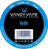 Odporový drát Vandy Vape Ni80 26GA 9m
