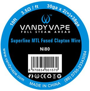 Odporový drát Vandy Vape Superfine MTL Fused Clapton Ni80 3m