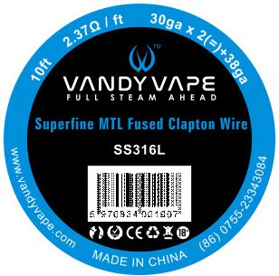 Odporový drát Vandy Vape Superfine MTL Fused Clapton SS316 3m