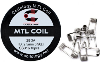 Předmotané spirálky Coilology MTL SS316 0,9ohm 28GA 10ks